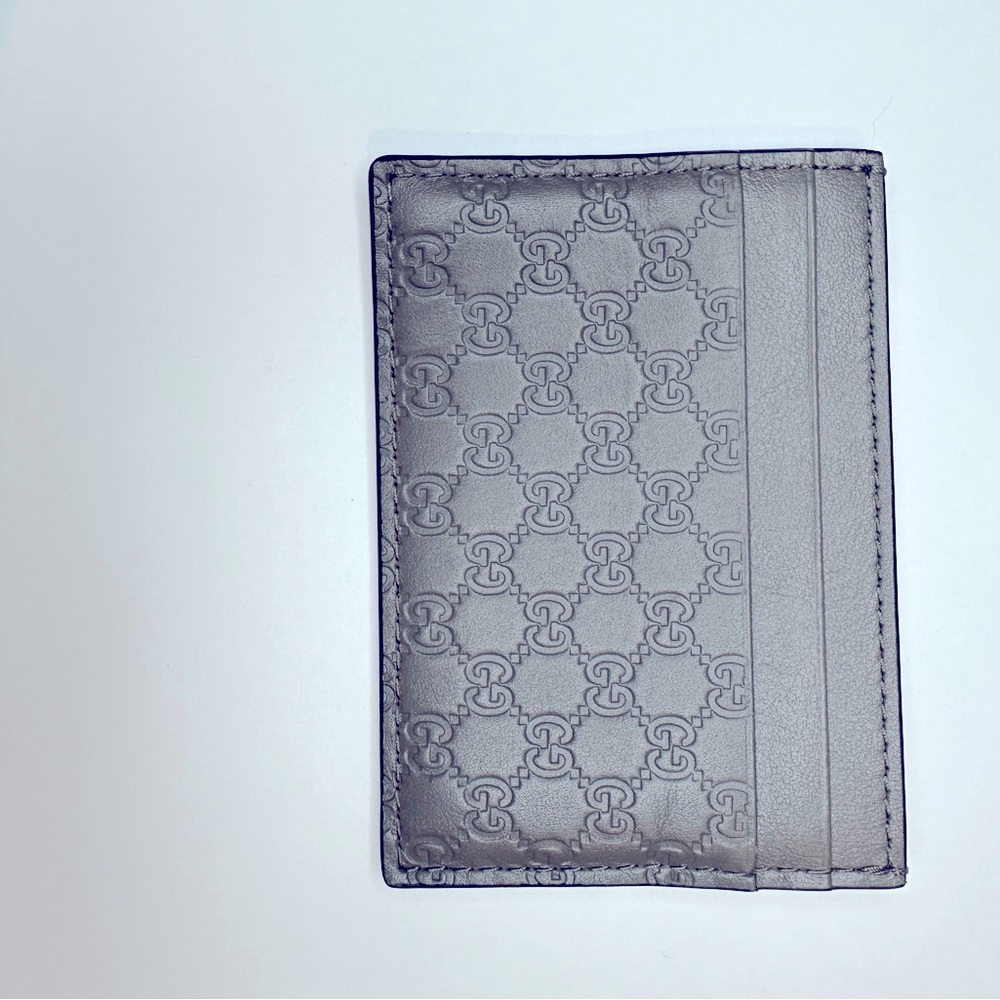 Gucci Microguccissima Pattern Card Holder- Gray